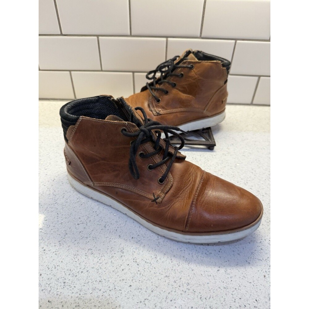 BULL BOXER Brown Adyn Boots Leather Side Zip Handmade Mens US Sz 11 Shoes
